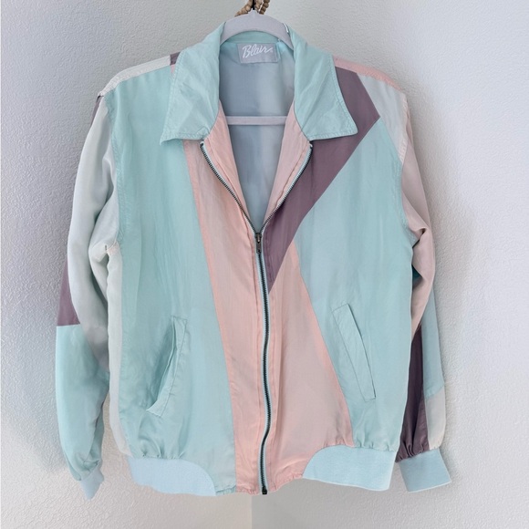 Blair Jackets & Blazers - Blair Vintage Silk Pastel Bomber Jacket